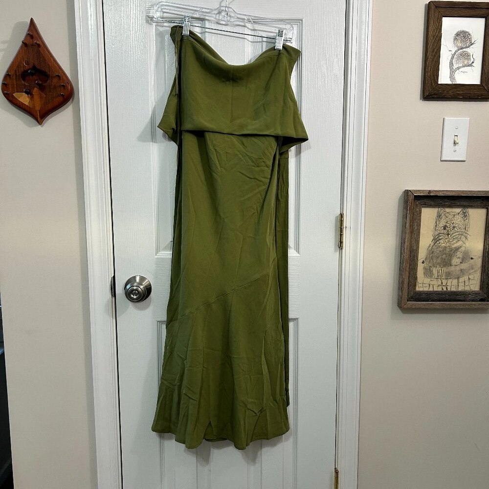 Abercrombie & Fitch Strapless Dress in Olive
